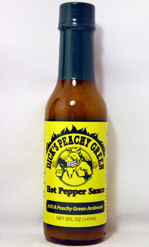 Dirty Dick's Peachy Green Hot Pepper Sauce - 5 Ounce Bottle