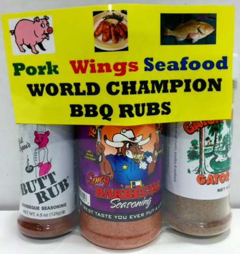 Pork - Wings - Seafood - World Champion BBQ Rubs - 3 Pack