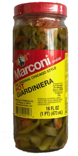 Marconi The Original Chicago Style Hot Giardiniera - 16 Ounce Jar