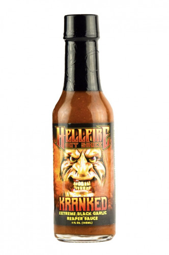 Hellfire Kranked Extreme Black Garlic Reaper Sauce - 5 Ounce Bottle