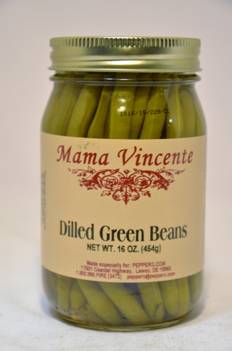 Mama Vincente Dilled Green Beans-16 Ounce Jar