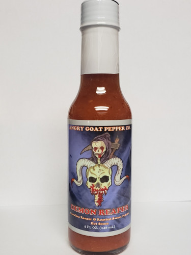 Angry Goat Pepper Co. Demon Carolina Reaper & Roasted Sweet Potato Hot Sauce- 5oz Ounce Bottle