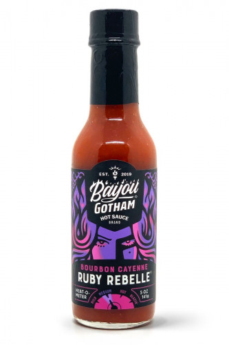 Bayou Gotham Bourbon Cayenne Ruby Rebelle Hot Sauce - 5 Ounce Bottle