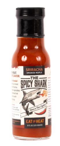 The Spicy Shark Smoked Maple Sriracha Hot Sauce - 8 ounce bottle