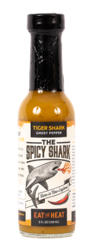The Spicy Shark Tiger Shark Ghost Pepper Hot Sauce- 5 Ounce Bottle